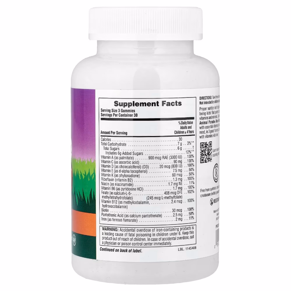 Natures Plus  Animal Parade Multivitamin Gummies Mix 90s 2