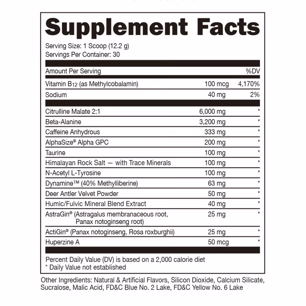 Bucked Up BAMF High Stim Pre Workout Strawberry Kiwi 365g 2