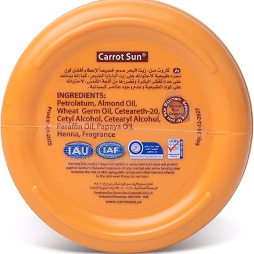 CarrotSun Papaya Sun Cream Jar 350ml 3