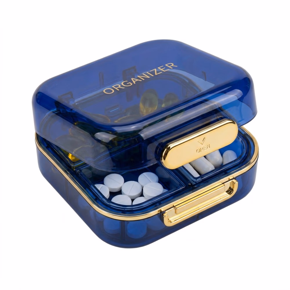 Pill Organizer Box With 3 Compartments Compact box 4