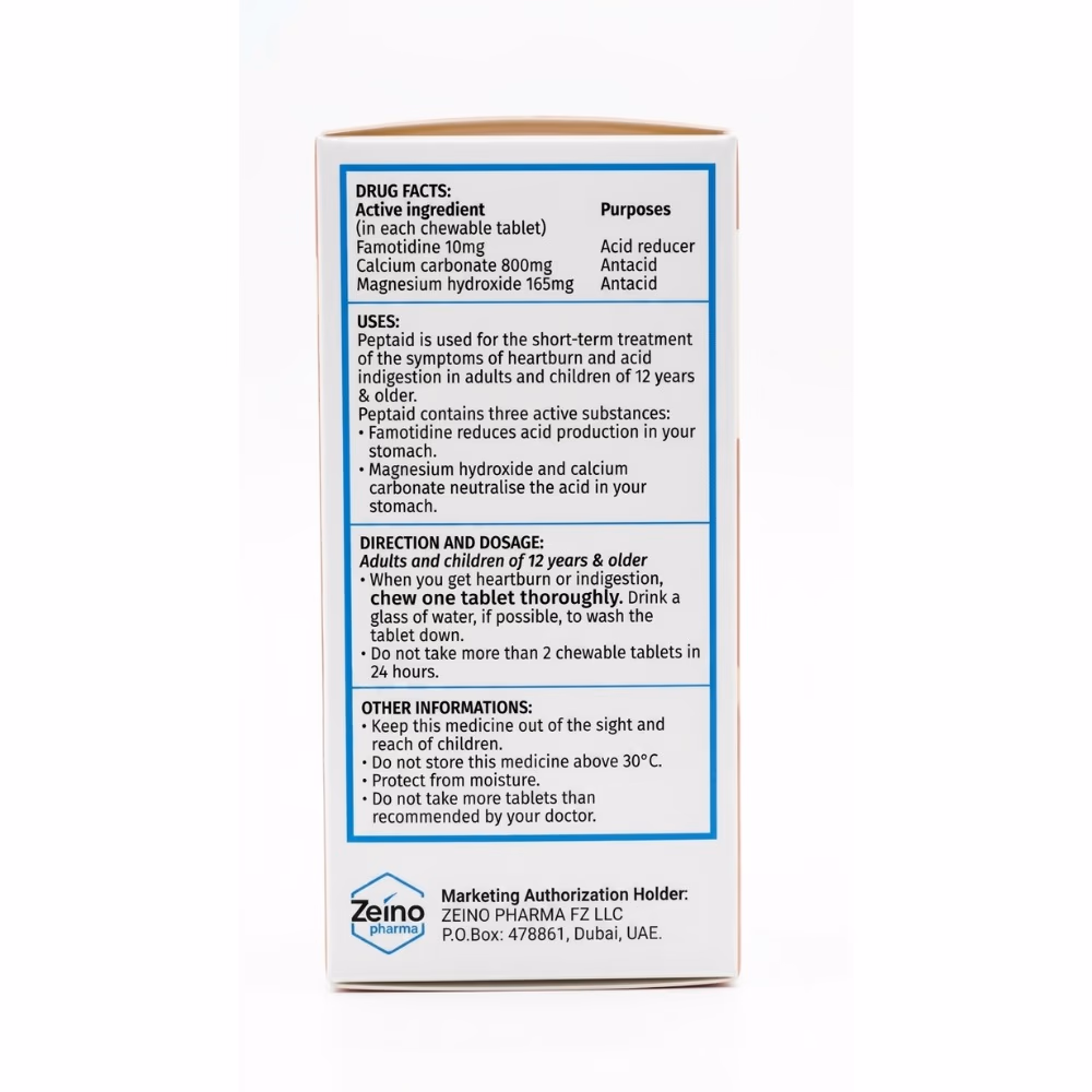 Peptaid Dual Action Mint - 24 Chewable Tablets 2