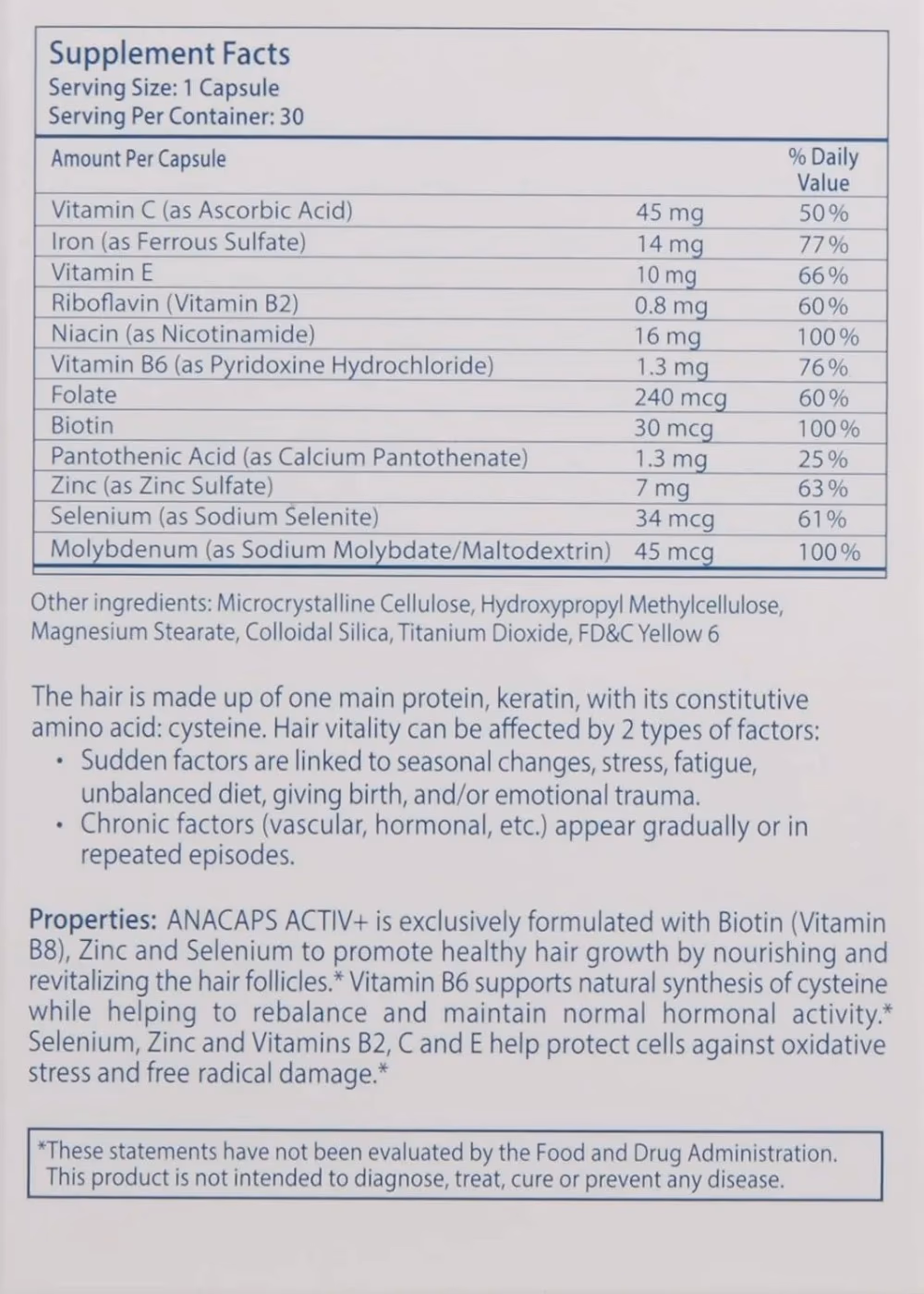 Ducray Anacaps Active+ 30 Capsules 2