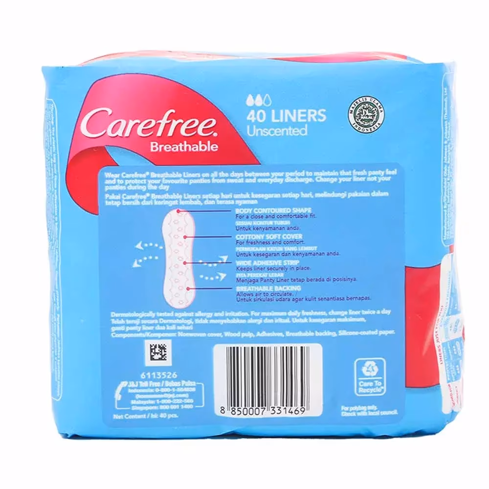 Carefree Breathable Unscented Liners 40s 2