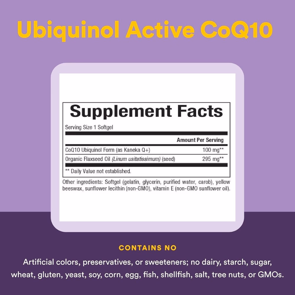 Natural Factors Ubiquinol Active CoQ10 100 mg 60 Softgels 2
