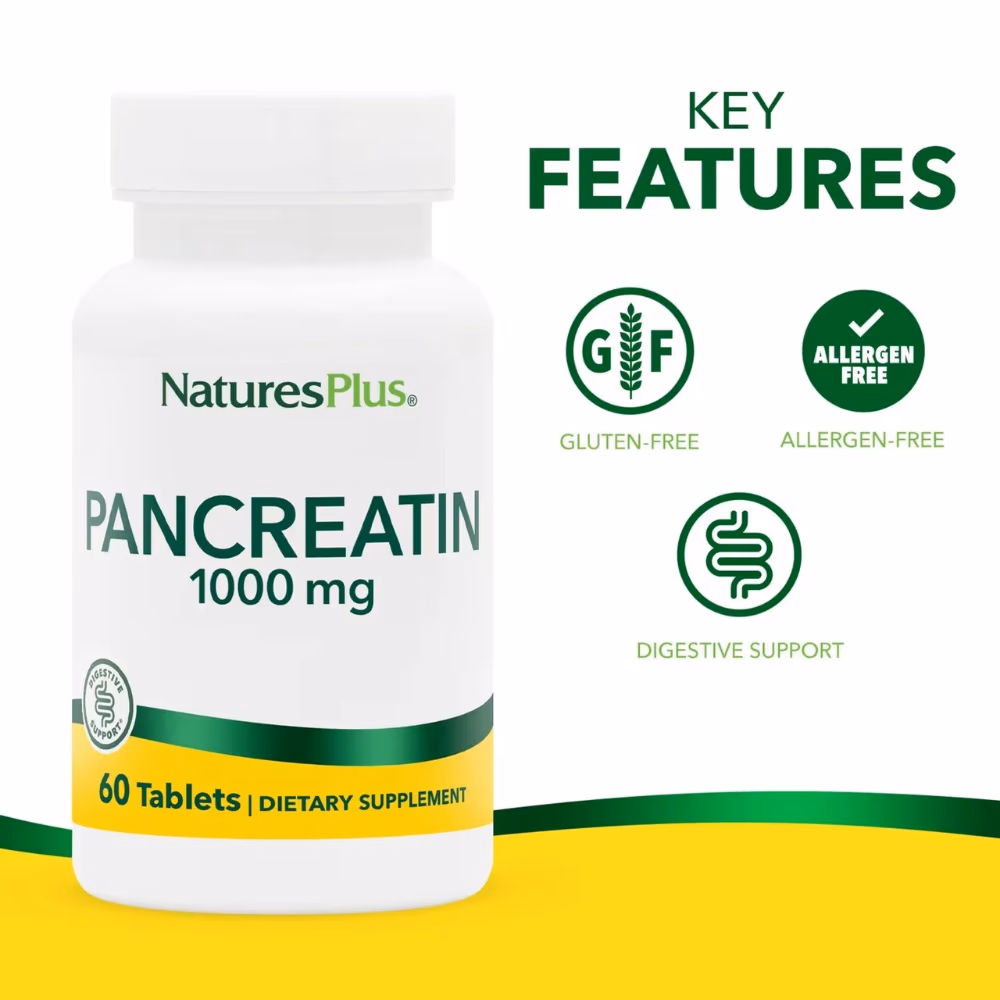 Natures Plus  Pancreatin 1000mg 60s 3