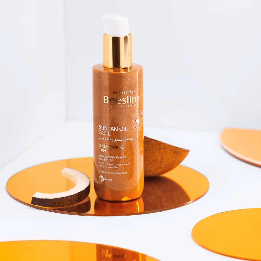 Beesline Suntan Oil Gold Shimmering 200ml 4