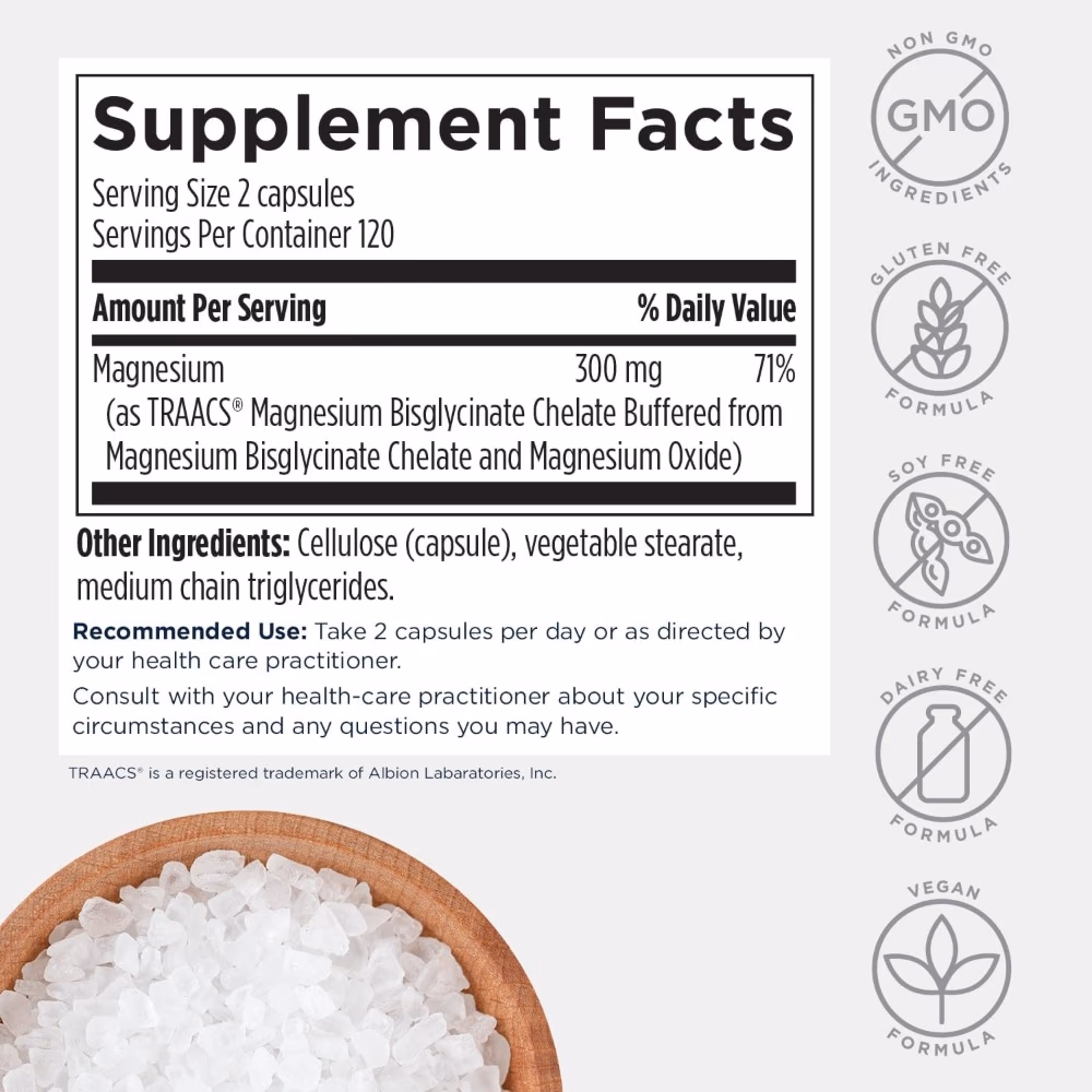 Designs For Health Magnesium Glycinate Complex 300mg Vegetarian Capsules 240 5