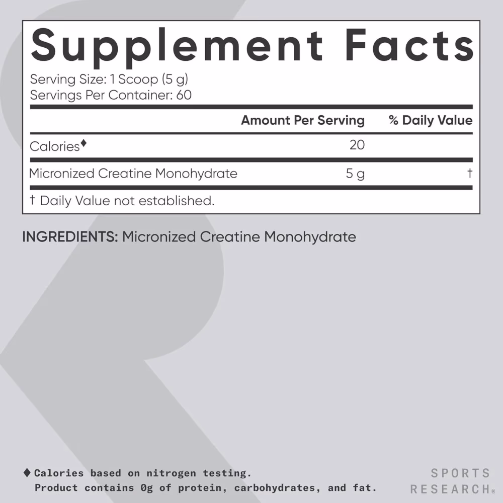 Sports Research Creatine Monohydrate Unflavored 300g 4