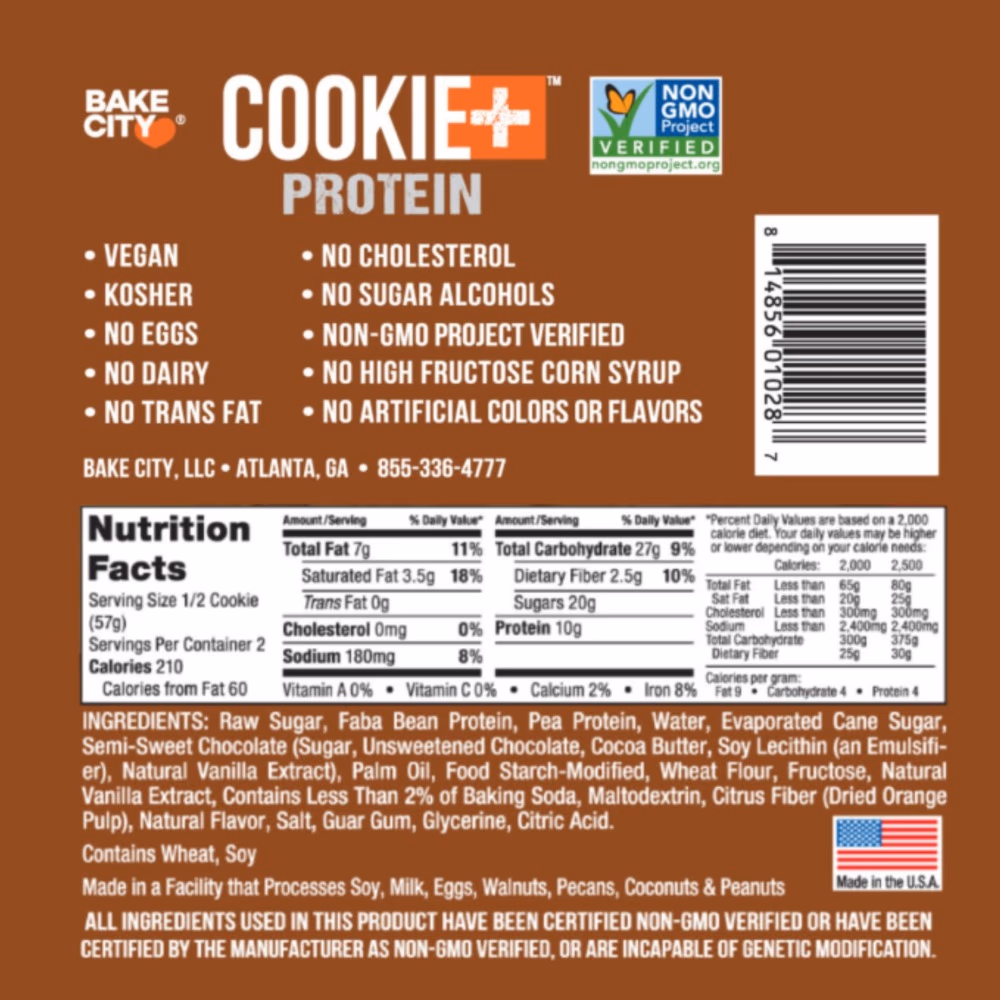 Bake City Cookie+ Protein Chocolate Chip 113gm 4
