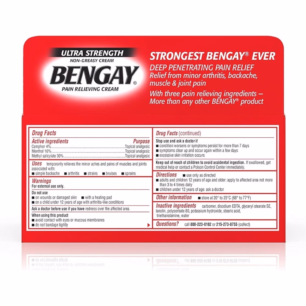 Bengay Ultra Strenght Topical Pain Relief Cream 57gm 4