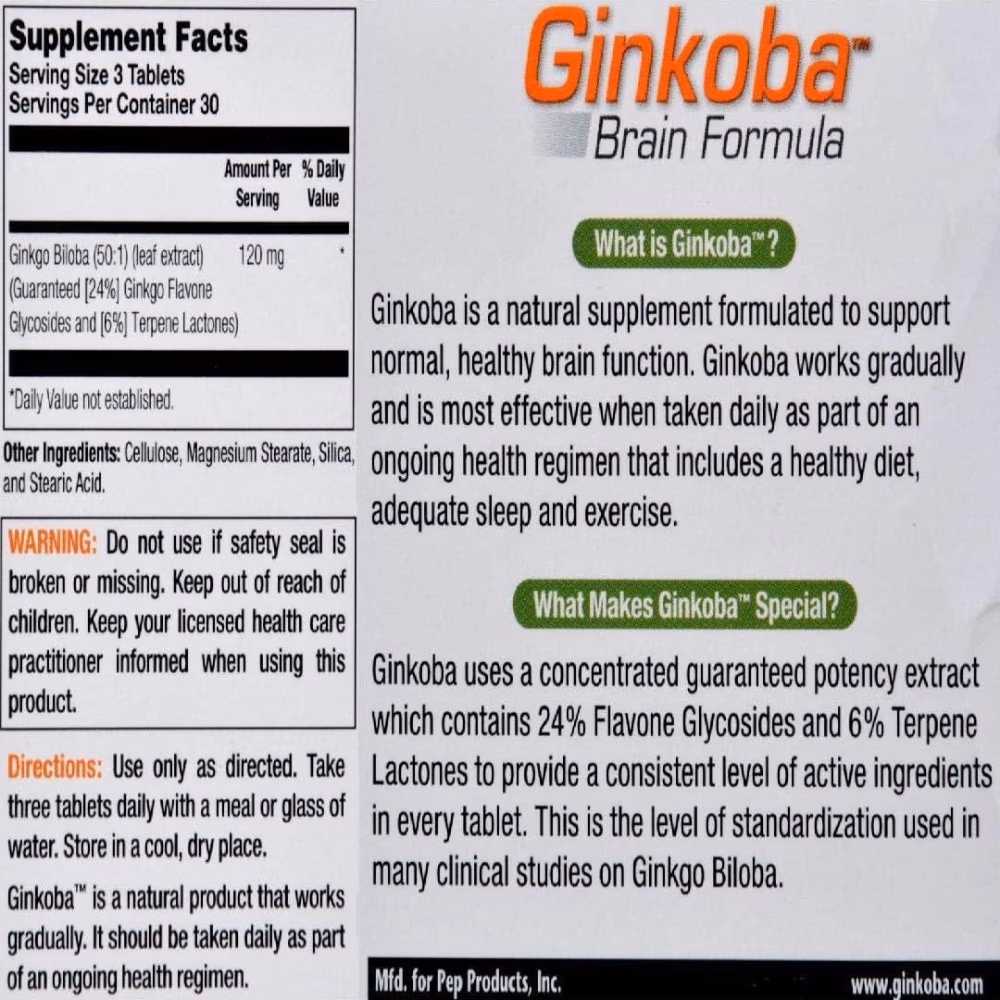 Body Gold Ginkoba Brain Formula 90 Tablets 4