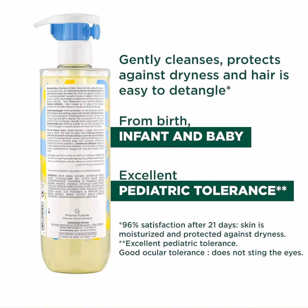 Klorane Baby Gentle Cleansing Gel With Pump 500ml 2