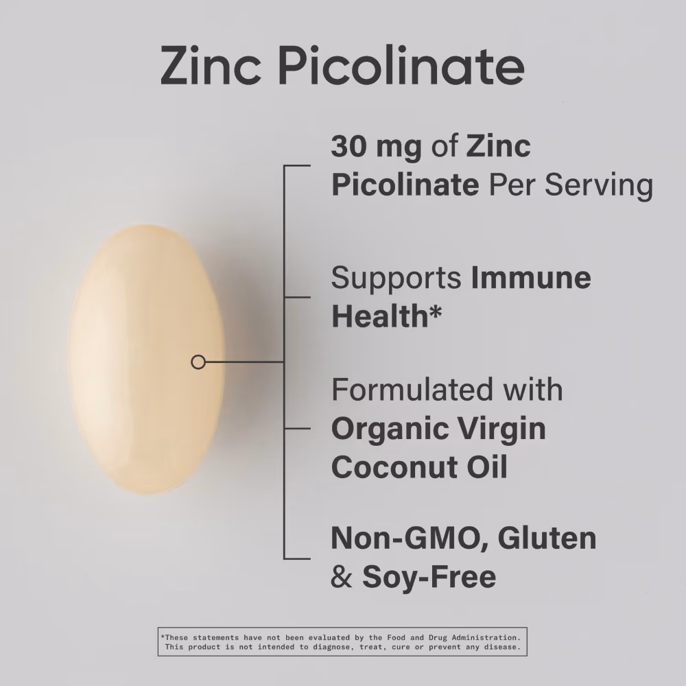 Sports Research Zinc Picolinate 30mg- 90 Softgels 3