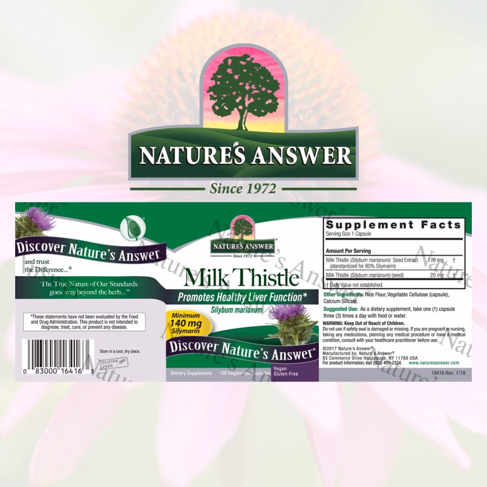 Nature's Answer Milk Thistle 140mg – 120 Vegetarian Capsules 5