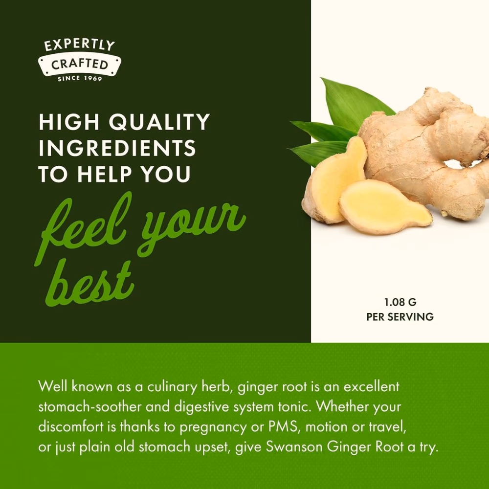 Swanson Ginger Root 540mg-100 Capsules  3