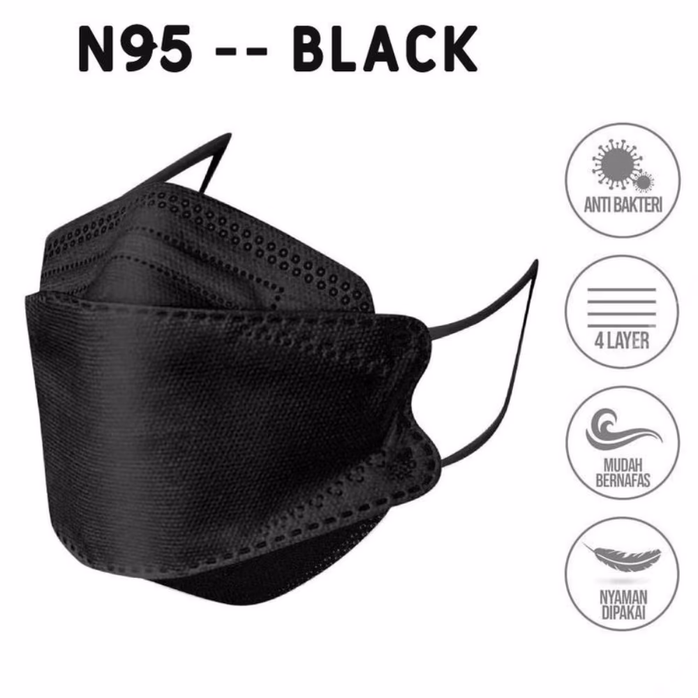 DADA N95 Disposable Particulate Respirator Mask Black -10 Mask 2
