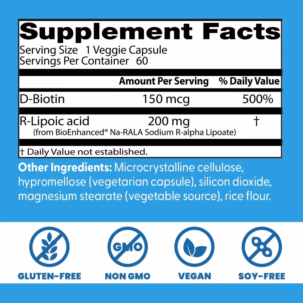 Doctor's Best R-Lipoic Acid 200mg, 60 Vegetarian Capsules 3
