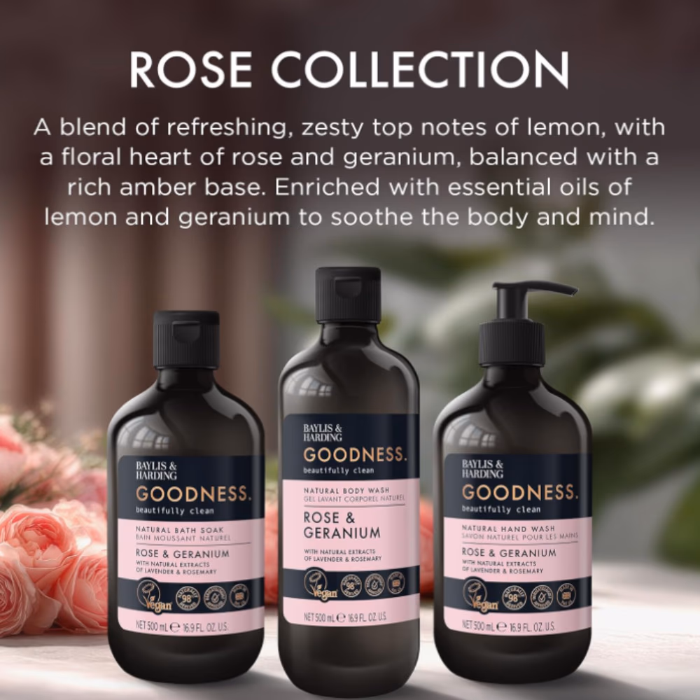 Baylis & Harding Goodness Rose Body Wash 500ml 4