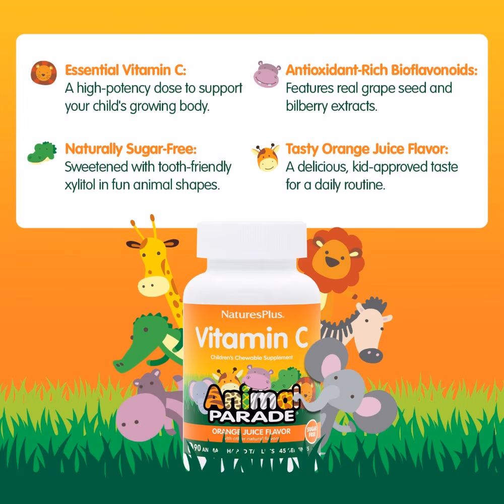 Natures Plus  Animal Parade Vitamin C Sugar Free Tablet 90s 3
