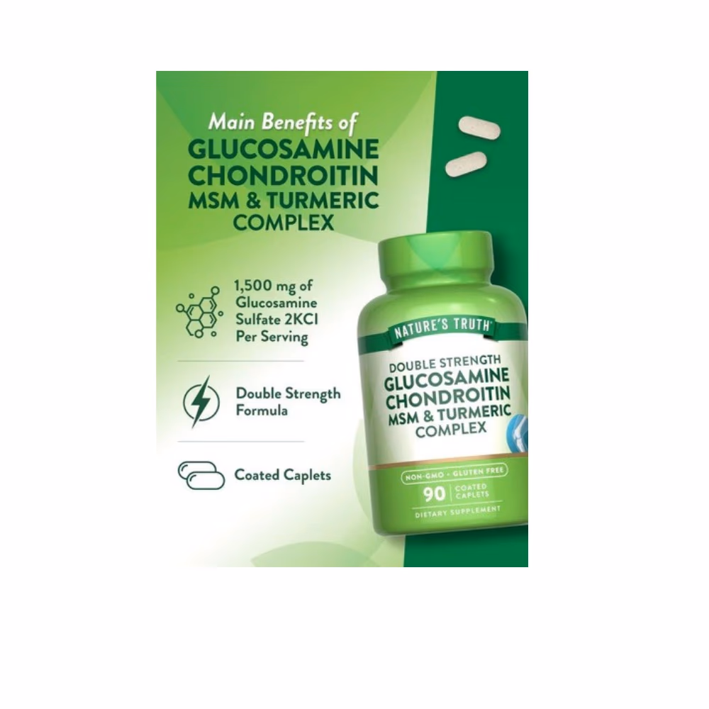 Nature's Truth Glucosamine Chondroitin MSM Turmeric 90 Capsules 2