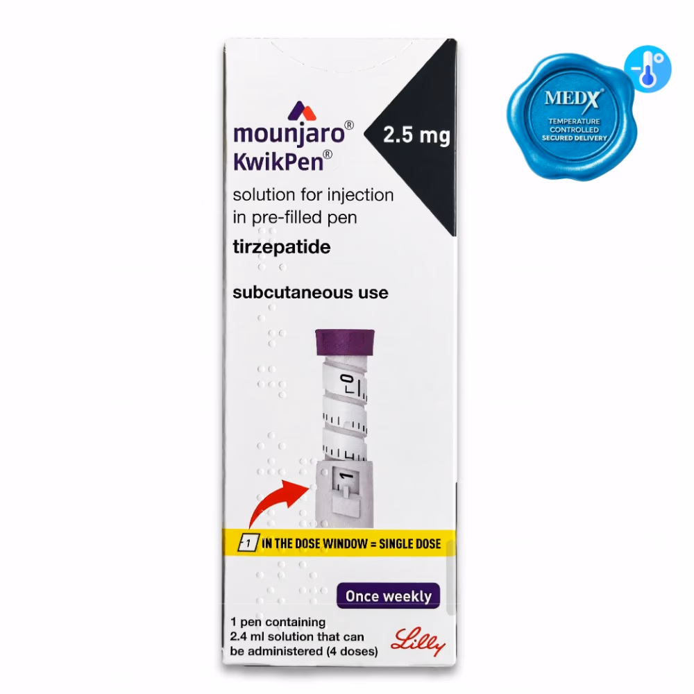 Mounjaro KwikPen Tirzepatide 2.5mg/0.6ml, Four-Dose Pre-Filled Injection 1 Pen For Subcutaneous Injection 2