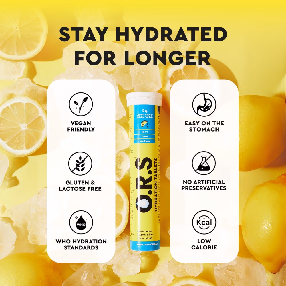 ORS SOLUBLE EFFERVESCENT TABLETS LEMON 24S 5