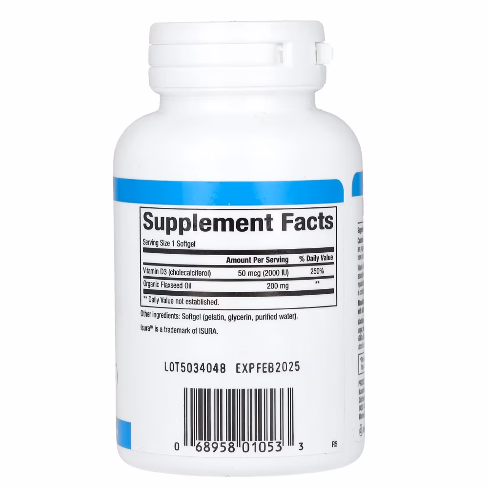 Natural Factors Vitamin D3 2000 IU 120Softgels 2