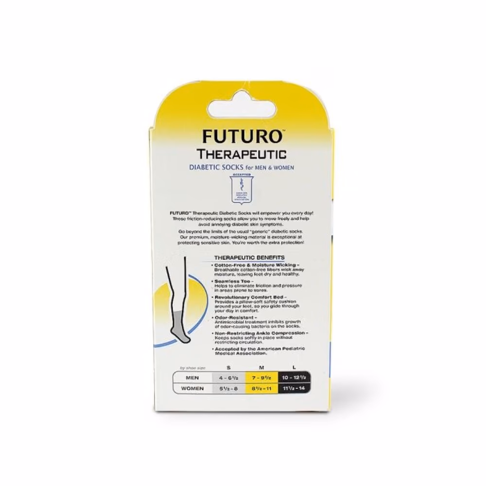 3M Futuro Therapeutic Diabetic Socks for Men and Women (48535) - Crew Length - 1 Pair 2