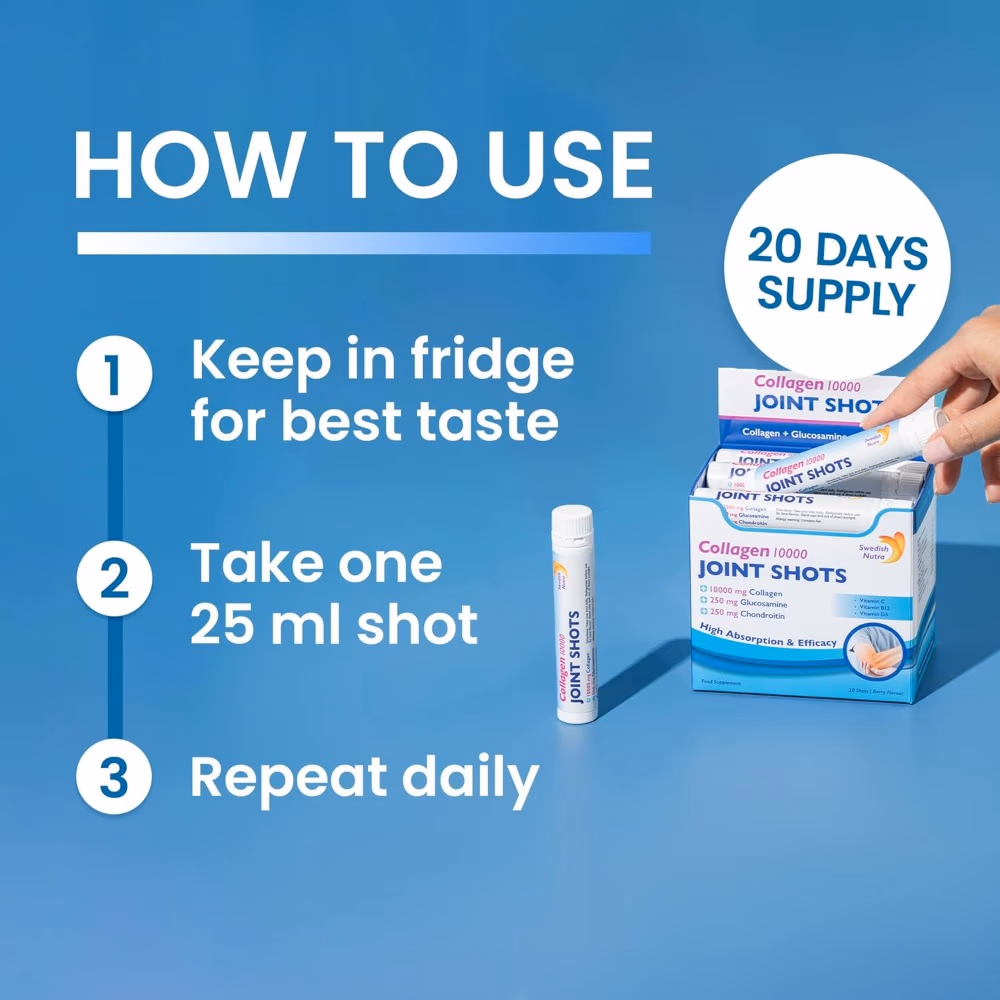 Swedish Nutra Collagen 10,000 Joint Shots - Berry Flavor - 20 Shots 5