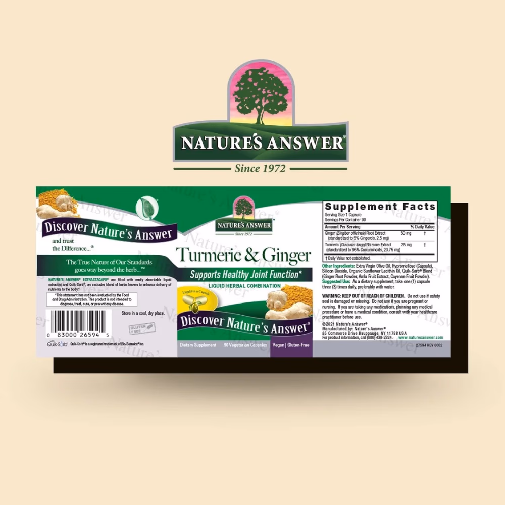 Nature's Answer Turmeric & Ginger – 90 Vegetarian Capsules 4