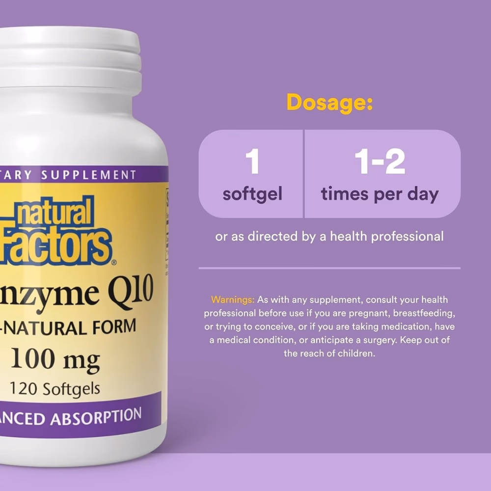 Natural Factors Coenzyme Q10 100 mg 60 Softgels 4
