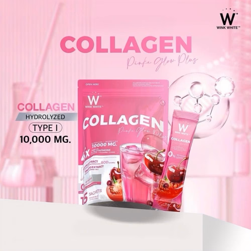 Wink White Collagen Pink Glow Plus Sachets 15s 2