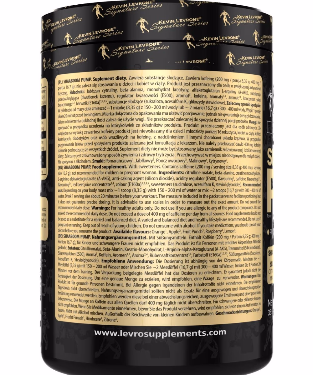 Kevin Levrone Shaaboom Pump 385gm - Orange Mango Flavour 3