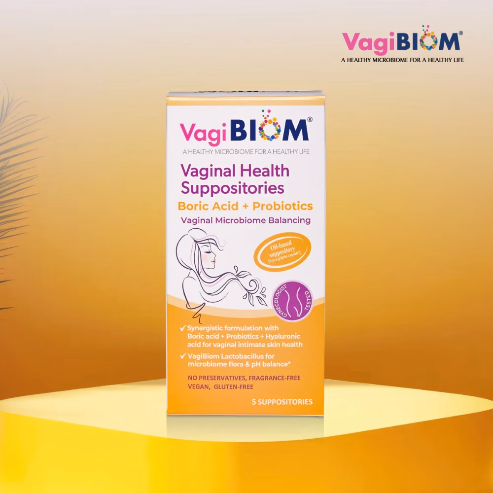 Vagibiom Boric Acid + Probiotics Vaginal Suppositories 5s 2