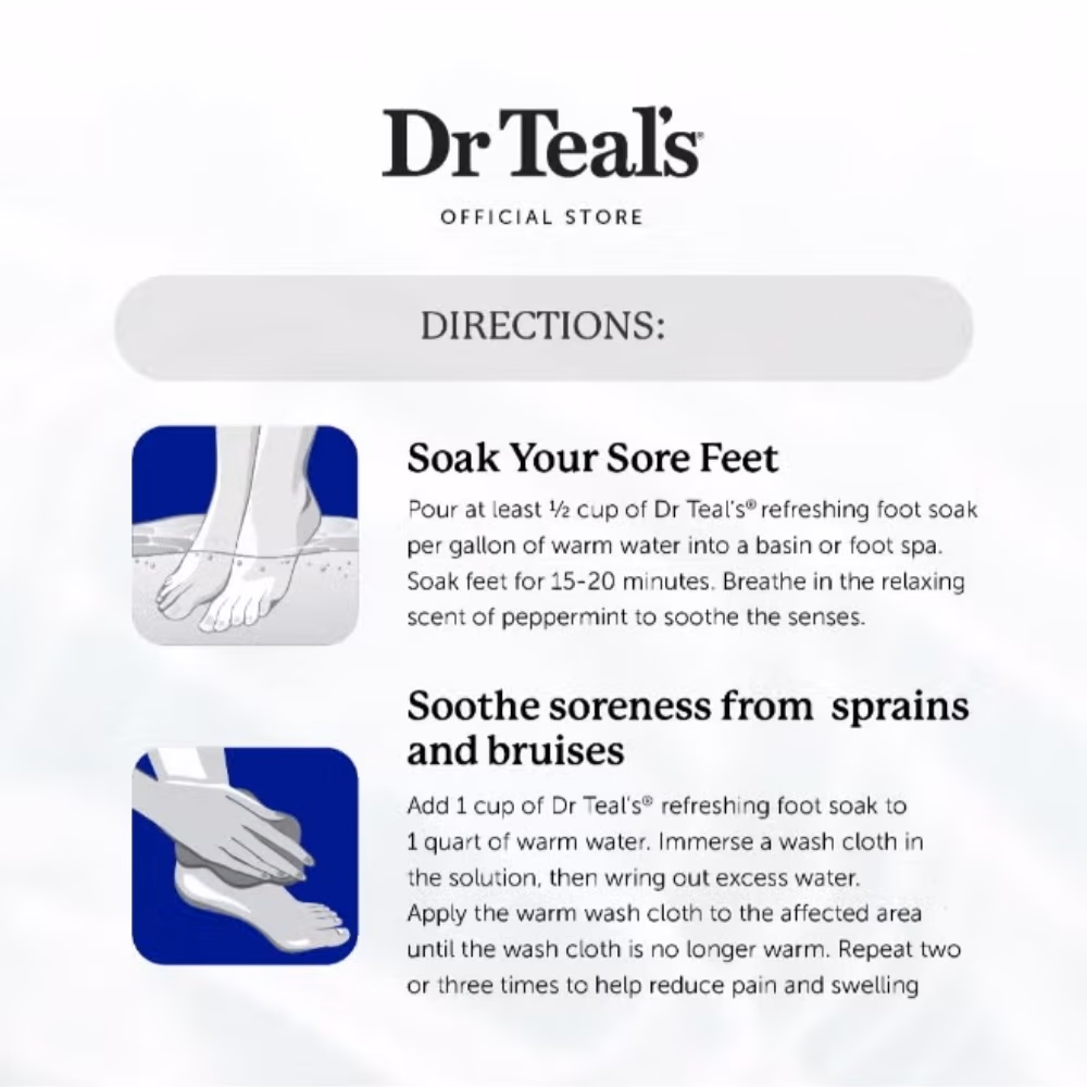 Dr Teals Epsom Salt Cooling Peppermint 909g 5