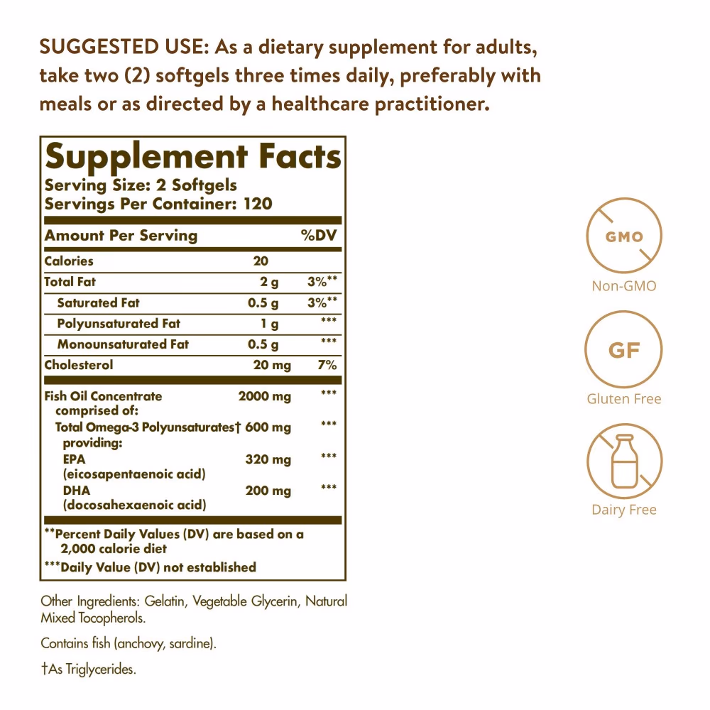 Solgar Omega 3 Fish Oil Concentrate -240 Softgels 5