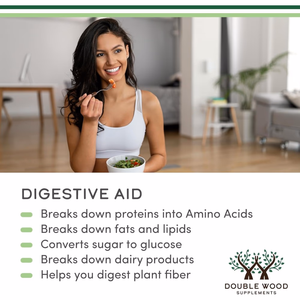 Double Wood Essential Digestive Enzymes 800mg 180 Capsules 4