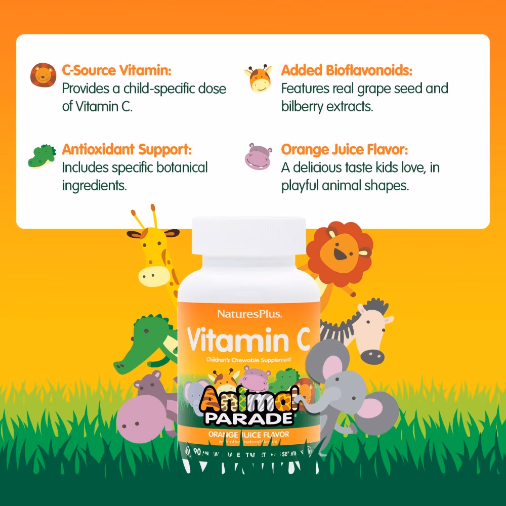 Natures Plus  Animal Parade Vitamin C Tablet 90s 3