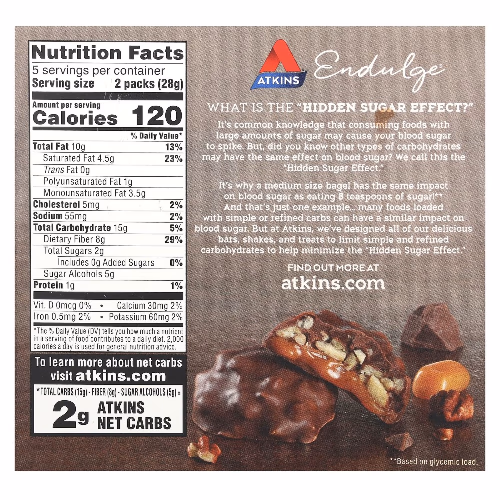 Atkins Endulge Pecan Caramel Clusters 10s 2