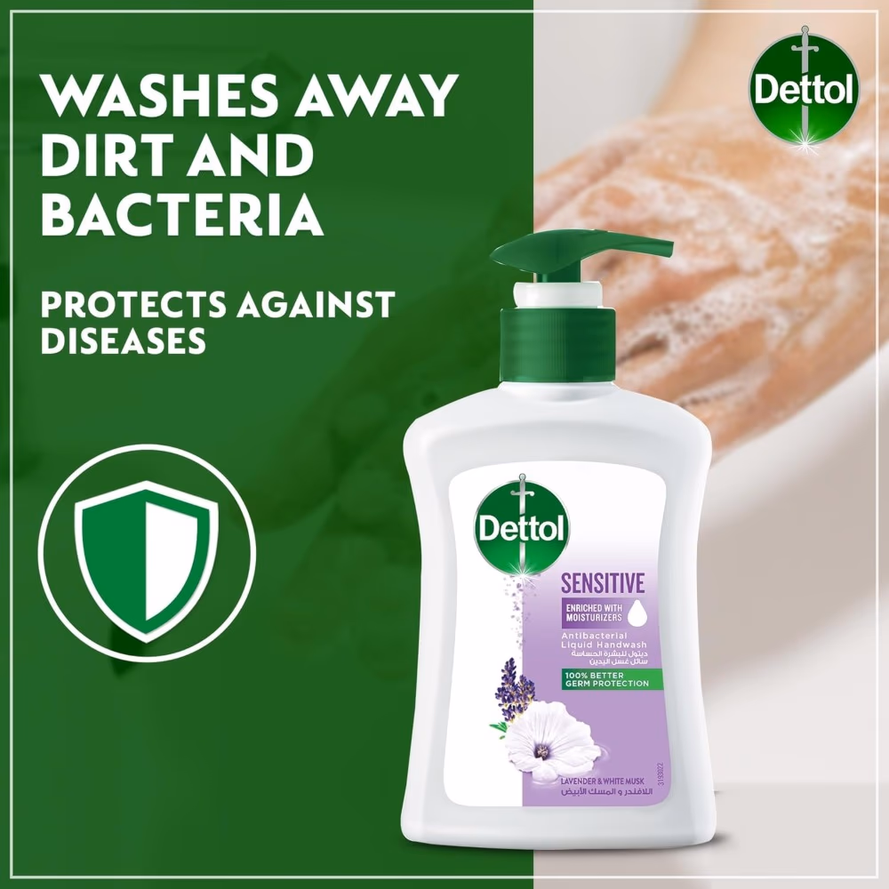 Dettol Sensitive Antibacterial Hand Wash 200ml 3