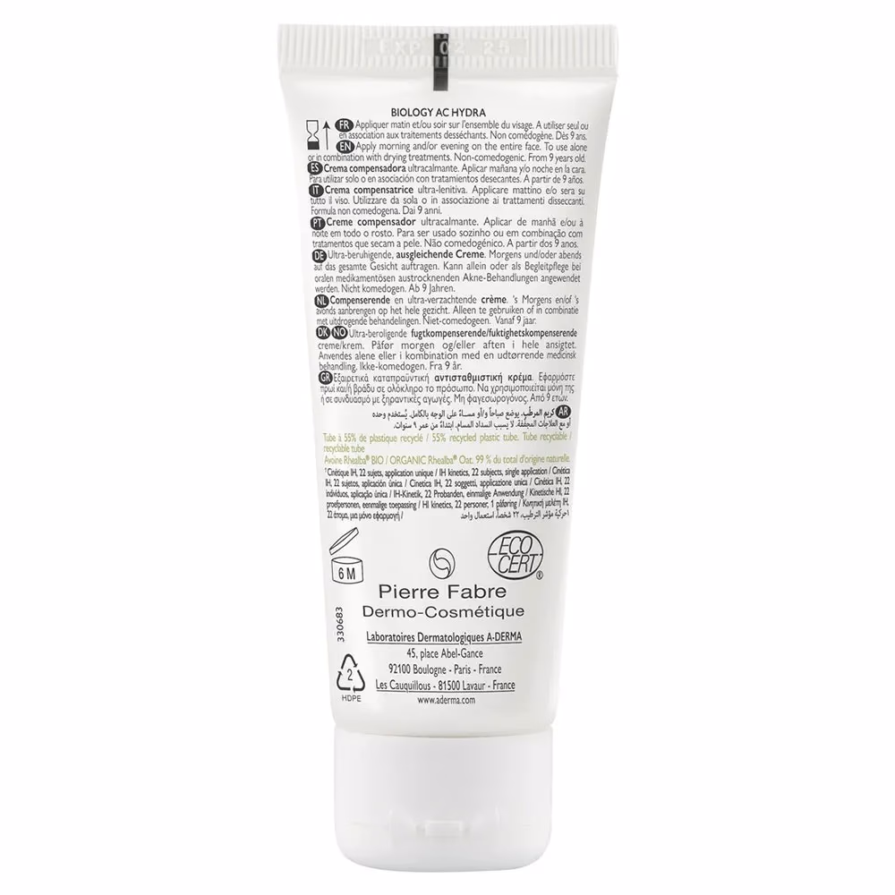 A-Derma Biology AC Hydra Compensating Cream 40ml 4