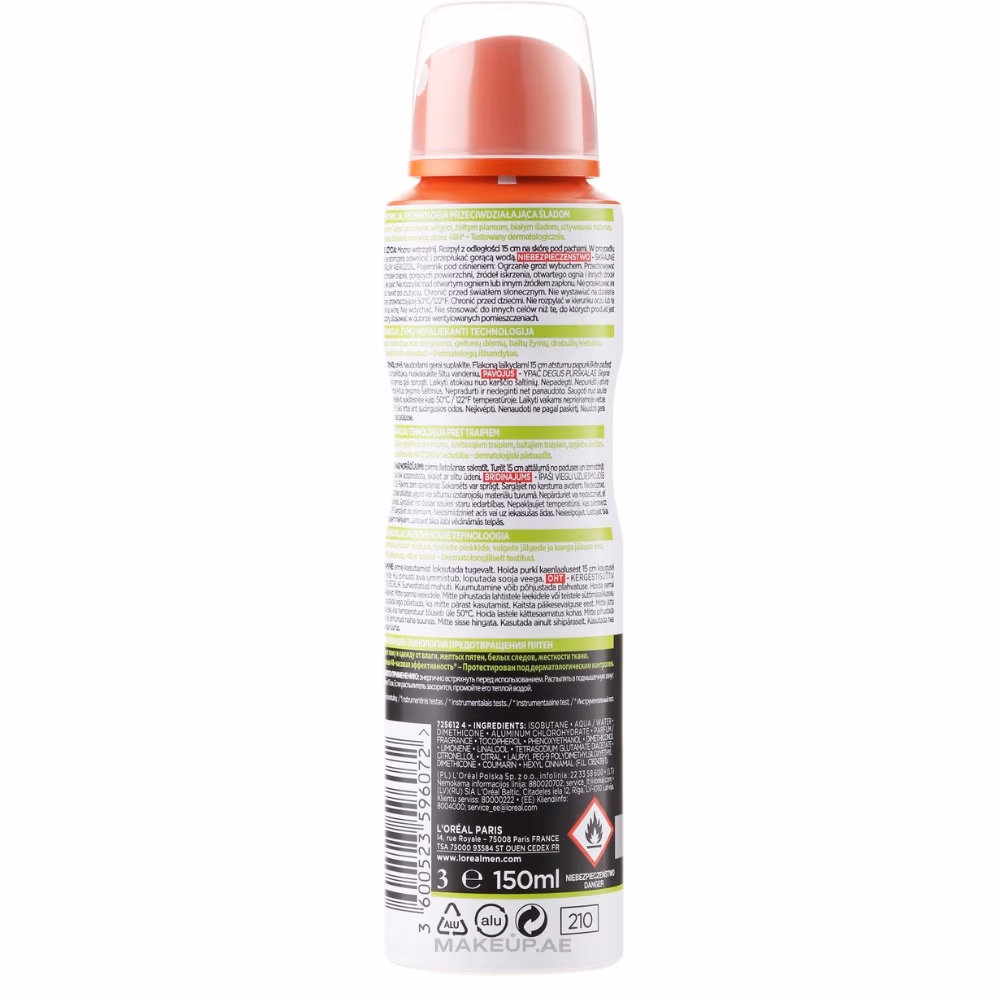 LOreal Men Expert Shirt Protect Deodorant Spray 250ml 2