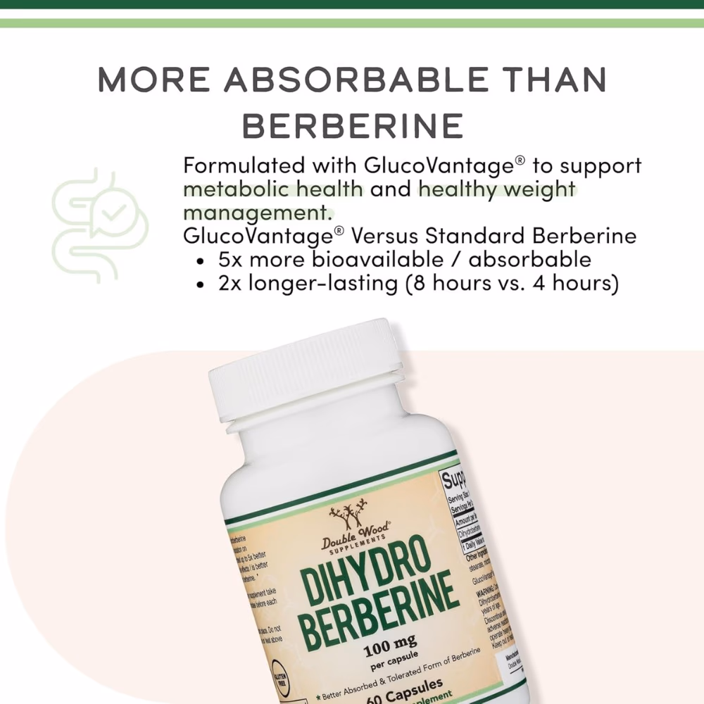Double Wood Dihydroberberine 100mg 60 Capsules 5