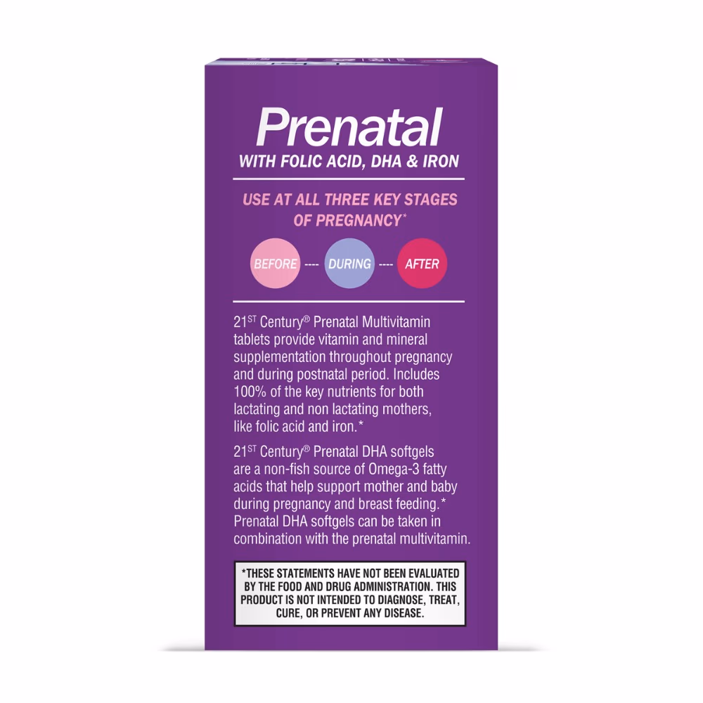 21st Century Prenatal Multivitamin Plus DHA Tablets and Softgels 5