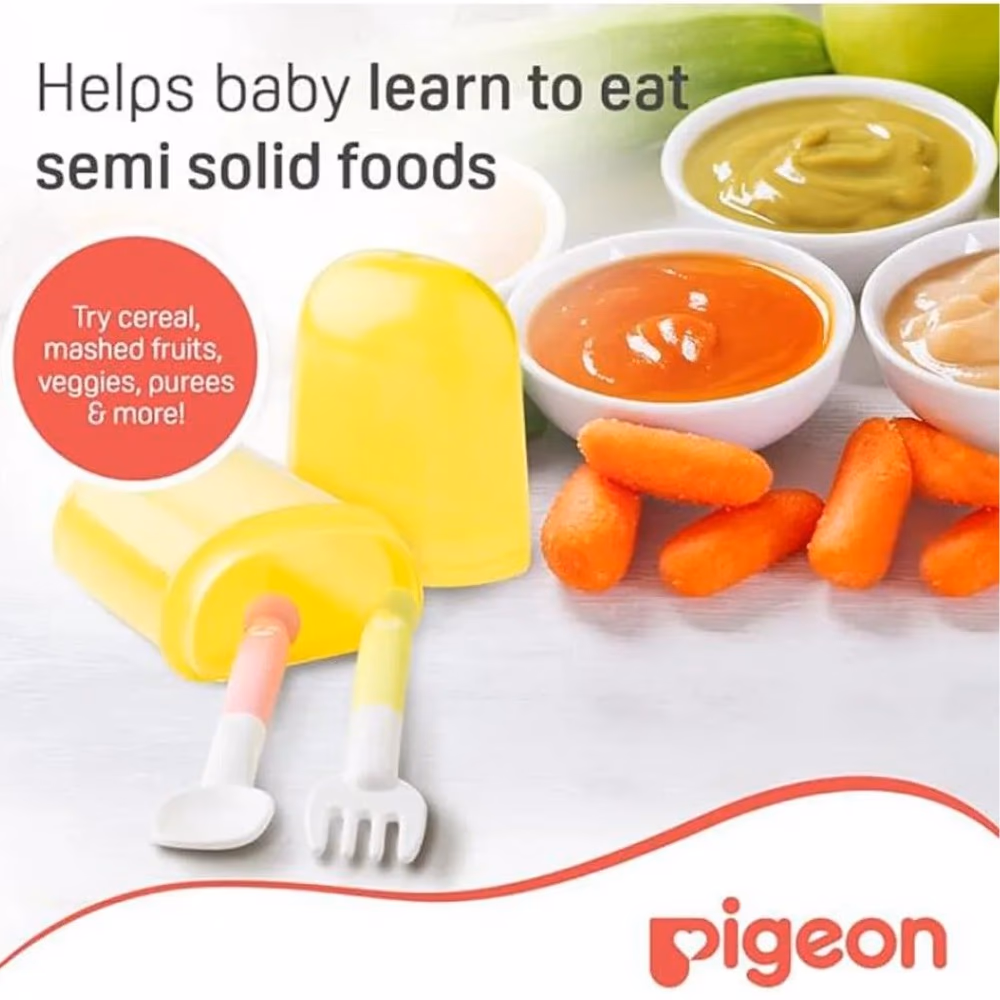 Pigeon Self Wean Spoon & Fork Set 12+M 4