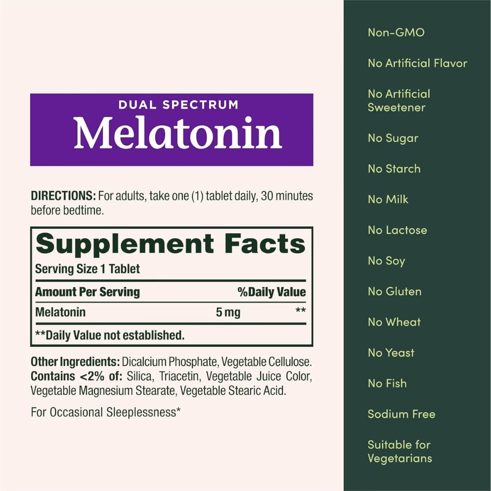 Nature’s Bounty Melatonin 5mg 60 Tablets 2