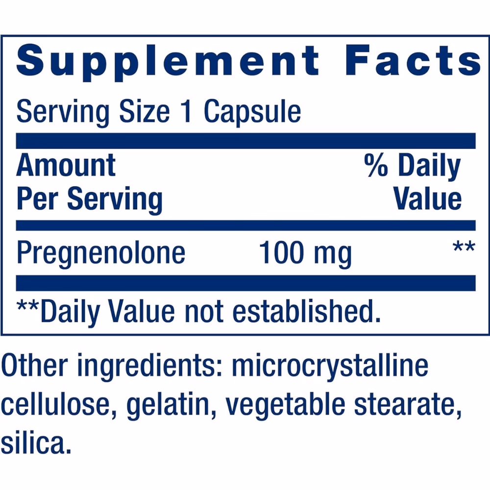 Life Extension Pregnenolone 100mg 100 Capsules 2