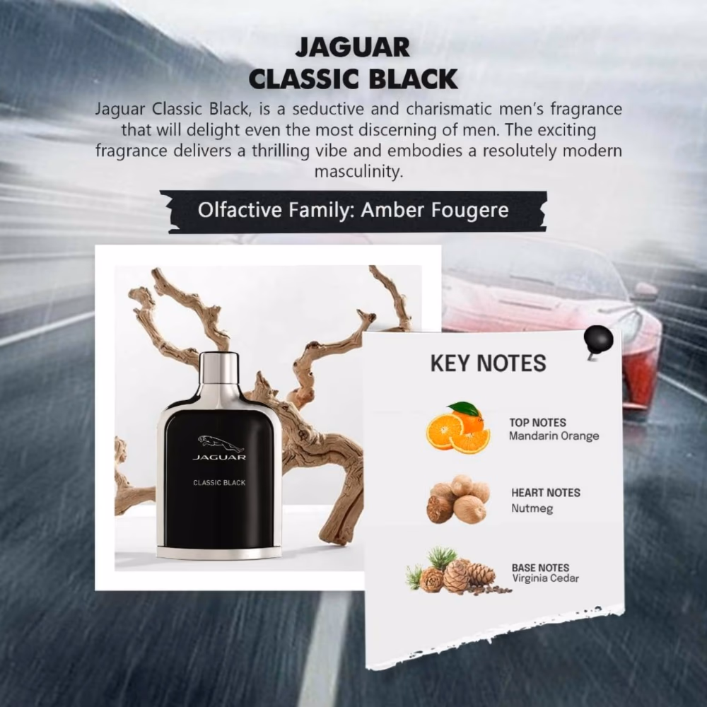 Jaguar Classic Black Eau de Toilette for Men 100ml 3