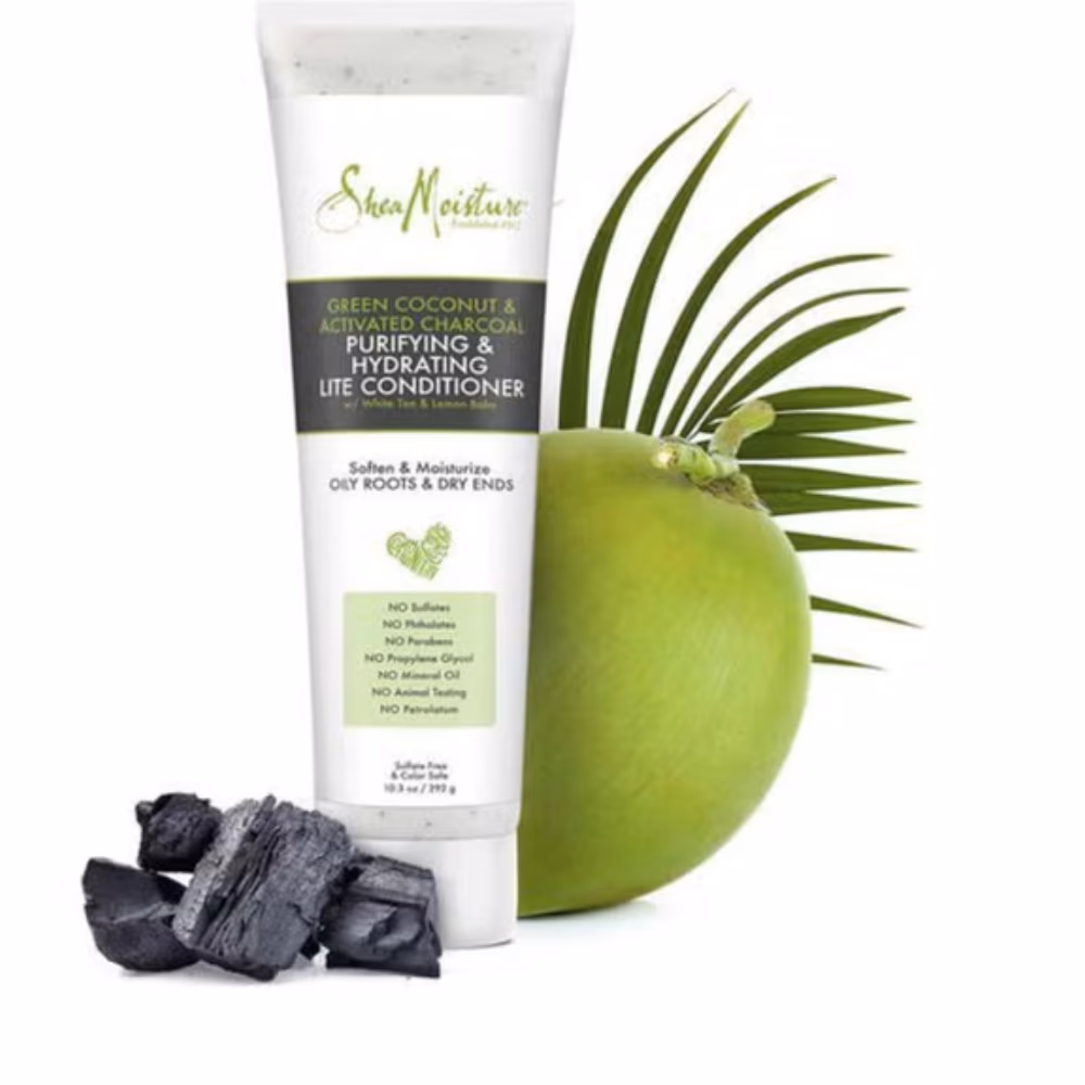 Shea Moisture Green Coconut and Activated Charcoal Hydrating Lightweight Conditioner 292g 2