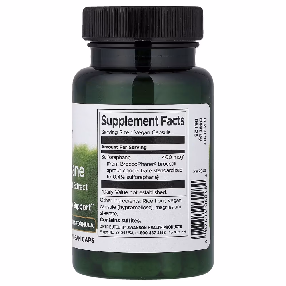 Swanson Sulforaphane 400mcg-60 Capsules  2
